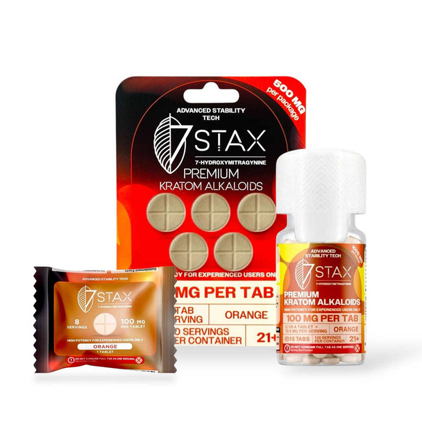 7 Stax 7 Hydroxymitragynine Tablets Orange 100mg