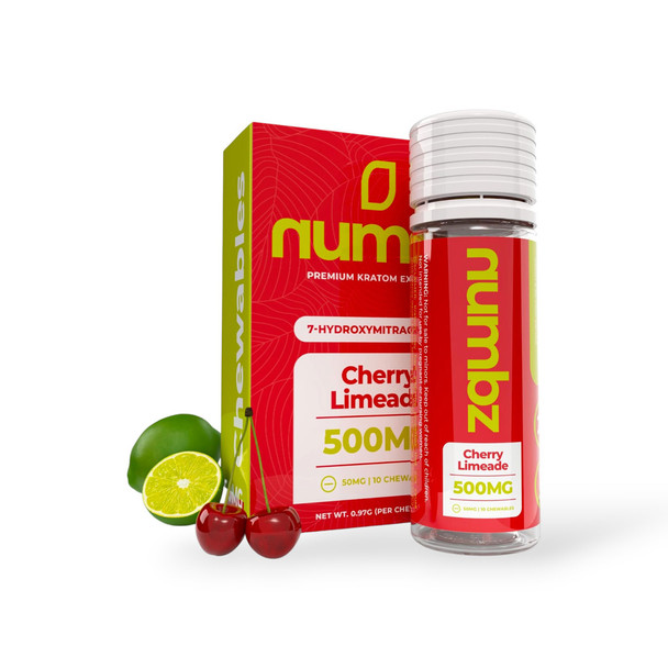 numbz 7-OH + Minor Alkaloids Chewable Tablets Cherry Limeade 50mg Per Tablet | 10 Tablets