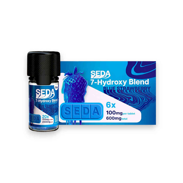 Seda 7-hydroxy Blend Chewable Tablets Blue Strawberry 100mg