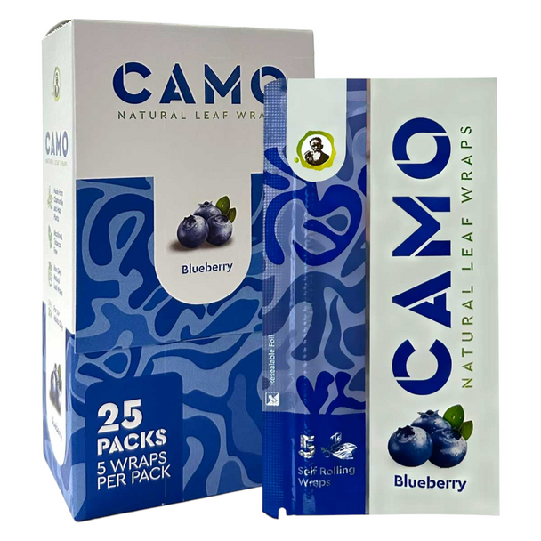 Camo Natural Leaf Wraps 5ct - Blueberry