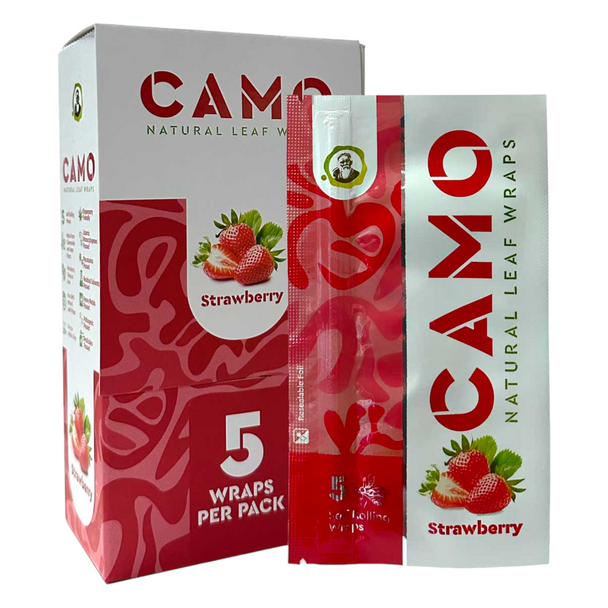Camo Natural Leaf Wraps 5ct - Strawberry