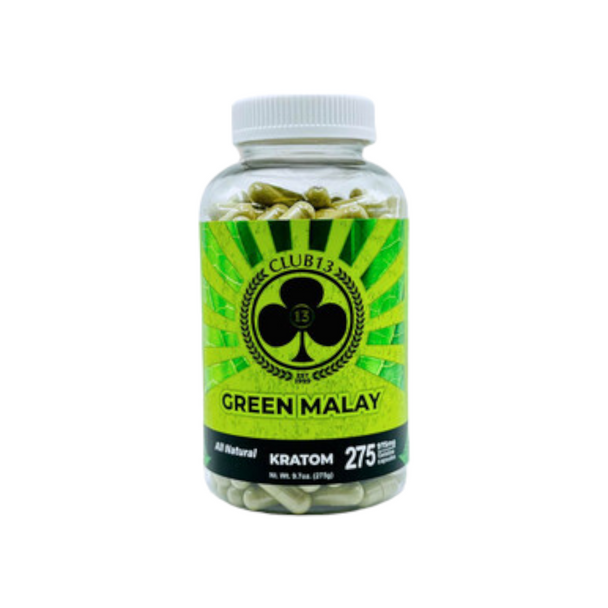 Club 13 975mg Kratom Capsules Green Malay