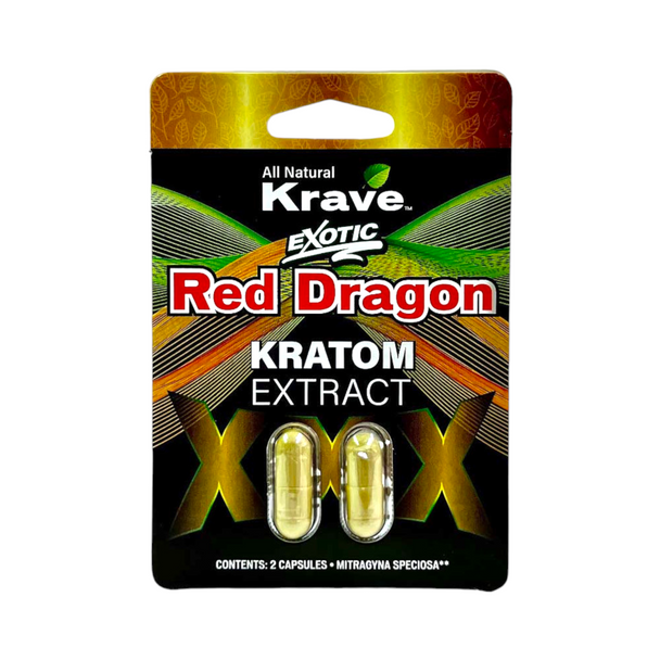 Krave Kratom Extract Capsules Red Dragon 2 Ct