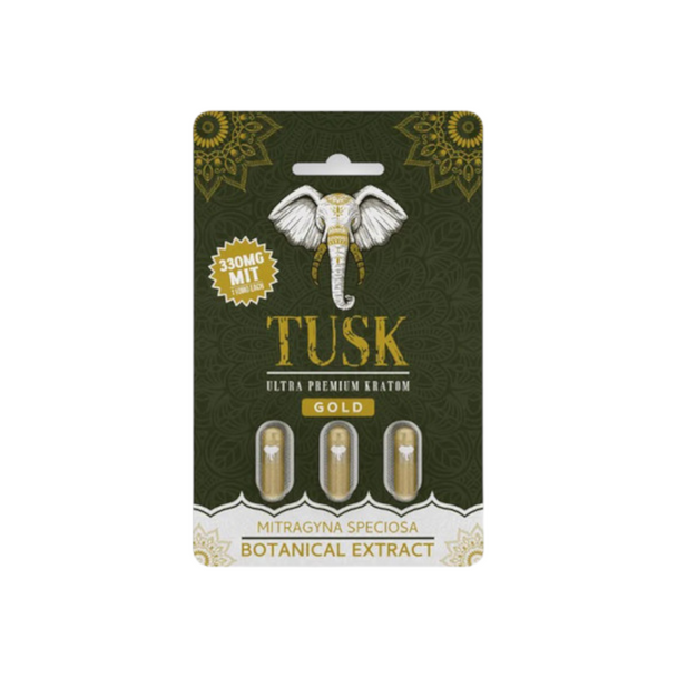 Tusk Gold Ultra Premium Extract Kratom Capsules 3 Ct 330mg