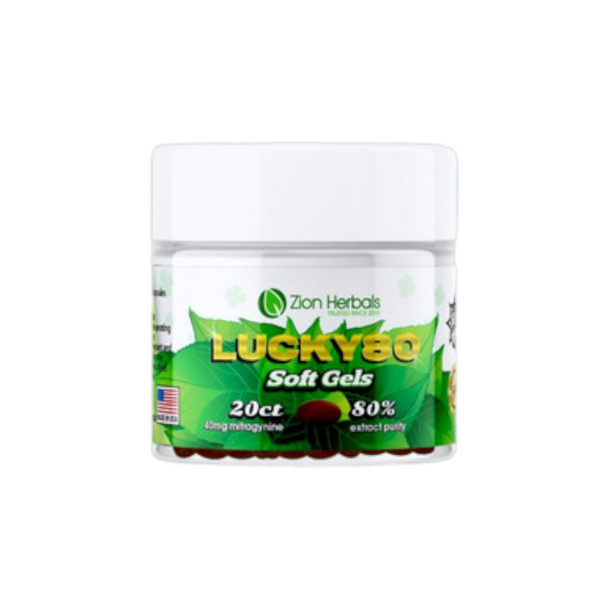 Zion Herbals Kratom Extract Lucky 80 Soft Gels 20ct