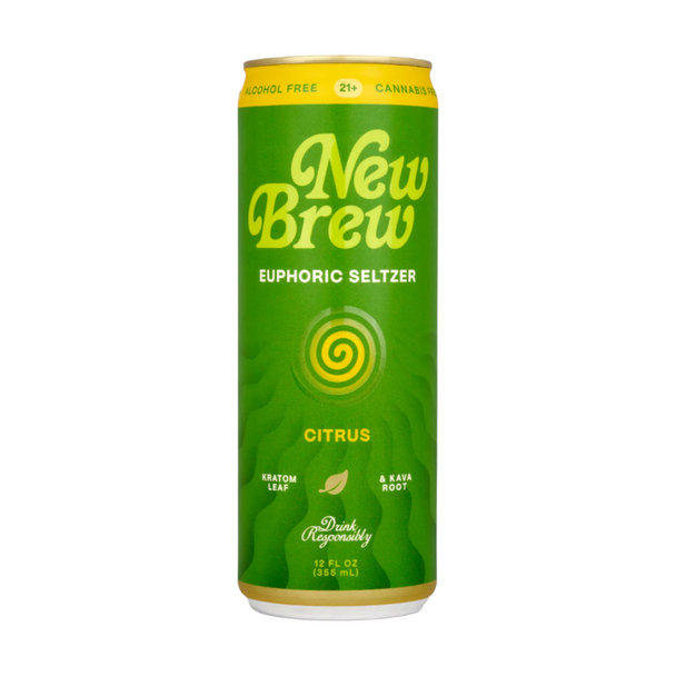 New Brew Citrus Uephoric Seltzer Kratom And Kava 12oz