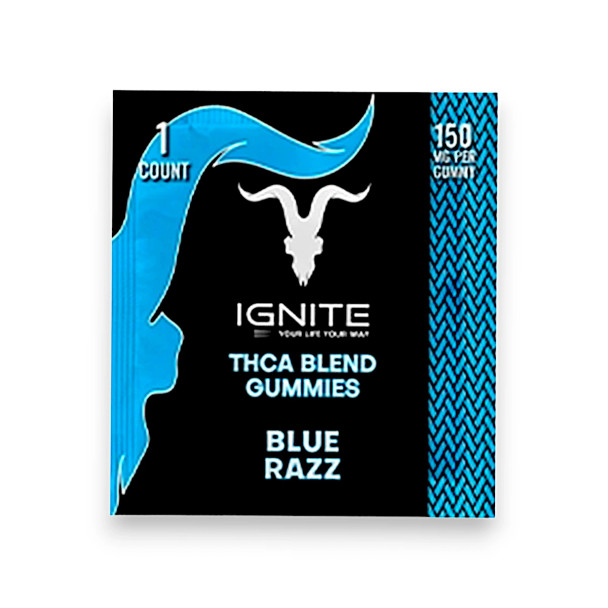 Ignite THCA Blend Gummies Blue Razz 150mg