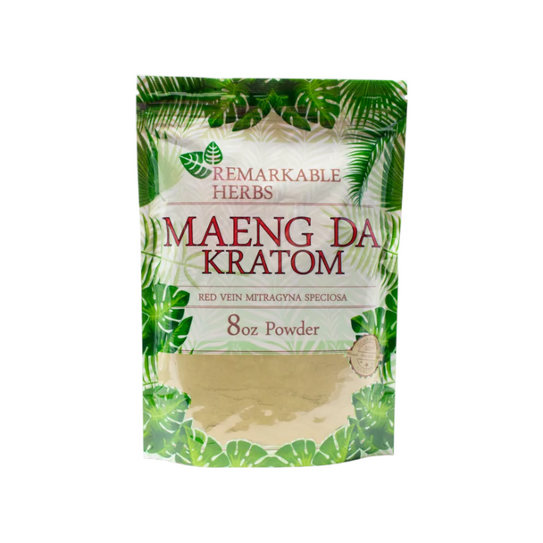 Remarkable Herb Kratom Powder Red Vein Maeng Da | 8 oz