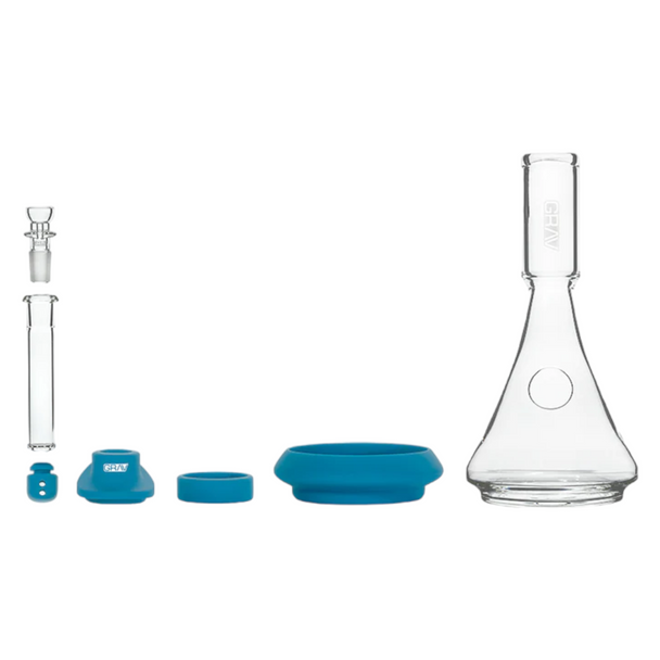 Grav Labs Water Pipe Deco Beaker With Silicone Accents disassembled