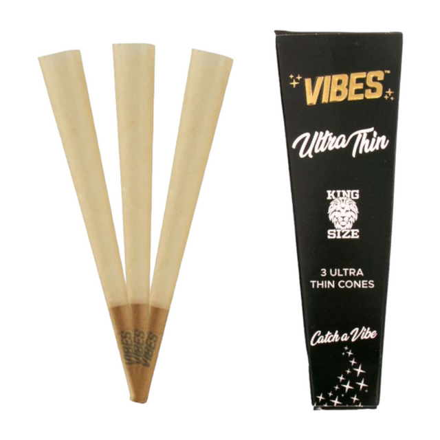 Vibes King Size Pre-Roll Cones 3CT Pack Ultra Thin