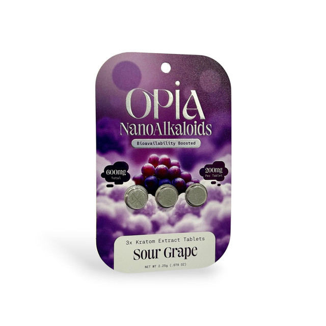 Opia Nano Alkaloid Chewable Tablets Sour Grape 200mg | 3ct