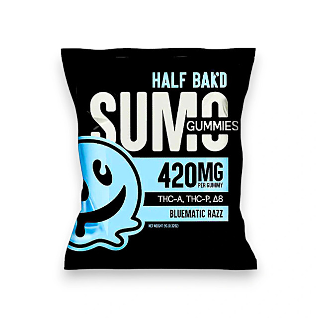Half Bak'd Sumo Gummies Bluematic Razz 2ct 420mg