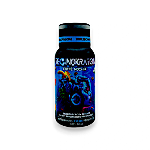 Techno Kratom Extract Liquid Shot Caffe Mocha 250mg 30ml