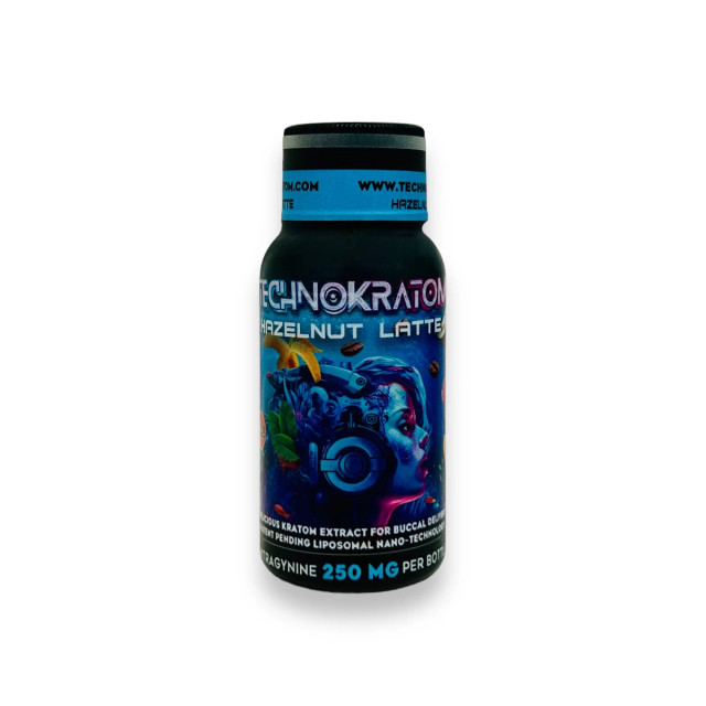 Techno Kratom Extract Liquid Shot Hazelnut Latte 250mg 30ml