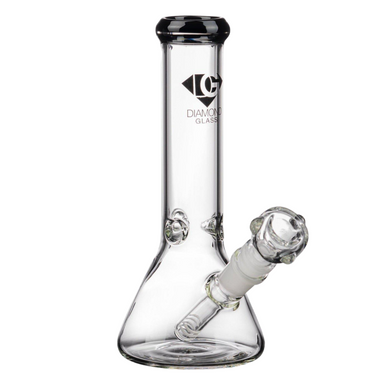 Diamond Glass 12" Beaker Clear W/Color Tip