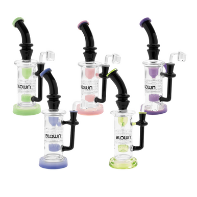 Blown Glass Goods Dab Rig Zeta, 5 Stack Plate Percolator and Recycler 12"