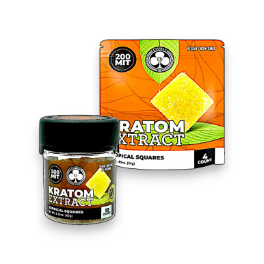Club 13 Kratom Extract Gummies Tropical Squares