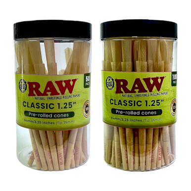 Smoke Sesh Raw Classic Cones Jar 1.25