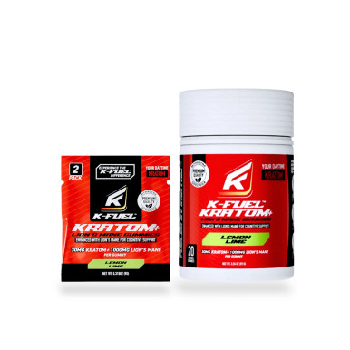K-Fuel Kratom Lion's Mane Mushroom Gummies Lemon Lime