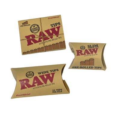Raw Pre-Rolled Tips 21 Count Box