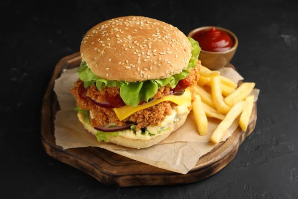 Crispy Chicken Cheese Burger Meal