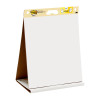 Post-It Super Sticky Dry Erase 563DE Table Top 508X584 are adhesive backed sheets  that stick and restick to hold up to 2X longer to most wall surfaces, unlike flip chart paper. The paper resists marker bleed through. 20 sheets/pad