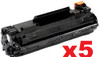 5 x Compatible HP No.83X Black Toner Cartridge - 2,200 pages
