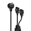 Alogic 2m Aus 3 Mains Plug to 2 X IEC C13 Y Splitter Cable Male to 2 X Female Cable -  Electrical Safety Authority Approved.