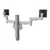 Atdec AWMS-2-4640 Dual Monitor Swing Arms on 400mm Post / 12kg (26.5lb) Flat Screens, 10kg (22lb) Curved Screens + F Clamp Desk Fixing, Silver