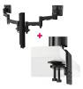 Atdec AWMS-2-4640 Dual Monitor Swing Arms on 400mm Post / 12kg (26.5lb) Flat Screen, 10kg (22lb) Curved Screen + Heavy-Duty FClamp Desk Fixing, Black