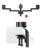 Atdec AWMS-3-13714 Triple Monitor Arms + 400mm Post / 12kg (26.5lb) Flat Screens, 10kg (22lb) Curved Screens + Heavy-Duty F Clamp Desk Fixing, Black