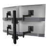 Atdec AWMS-4-4675 Quad 460mm Monitor Arms on 750mm Post and Grommet Clamp Desk Fixing, Black