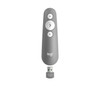Logitech R500S Laser Presentation Remote with Dual Connectivity Bluetooth or USB 20m Range Red Laser Pointer for PowerPoint Keynote Mid Grey