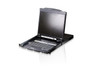 Aten Rackmount KVM Switch Dual Rail 8 Port VGA PS/2-USB w/ 19' LCD Display, 2x Custom KVM Cables Included, 1280x1024@75hz Display, LED Illumination