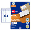 Avery InkjetLabel J8651 65UP Pack of 50 - Quick Peel Address Labels with Sure Feed 38.1 x 21.2 mm, Inkjet, Permanent