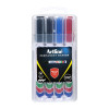 Artline 90 Permanent Marker Assorted Pack of 4 Hard Case