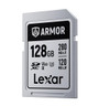 Lexar Professional ARMOR SILVER PRO 128GB SDXC UHS-II Card up to 280MB/s read, up to 120MB/s write, Stainless steel, Rated IP68, 5-meter drop proof