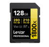 Lexar Professional 1800x 128G SDXC UHS-II Card GOLD Series 128GB—C10,  UHS-II(U3), V60, 1800x, up to 280MB/s read, 210MB/s write