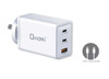 Oxhorn Charger Accessories AC 100W GaN Type C fast Charger 3 Ports 2xUSB-C 1xUSB-A PD3.0 QC4.0+ PPS for Laptop/Mobile/Tablet/Other Device White