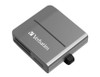Verbatim USB 3.2 Gen 1 All- in-1 Card Reader  SD, SDHC, SDXC, microSD, microSDHC, microSDXC, CF-1, Memory Stick, MS-Pro Duo, xD, and M2.