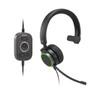 SNOM A330M Over-Ear USB-A Mono Headset, Passive Noise Cancellation, Black, USB/RJ9/3.5 Jack Cable with Call Control, Soft PU Leather