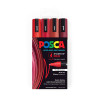 Posca PC-5M Medium Bullet Red Pack 4