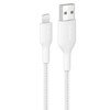 Belkin BoostCharge Pro Braided Lightning to USB-A Cable (1M) - White (CAA020FQ1MWH), 2.4A/15W, 480Mbps, 350K Bends, MFI-Certified, 2 Years Warranty