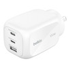 Belkin BoostCharge Pro 100W 3-Port GaN Wall Charger - White (WCH016AUWH), 2x USB-C, 1x USB-A, Compact Laptop Charger, CEW $2500, 2 Years Warranty