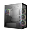 DeepCool CG580 4F v2 Panoramic ATX Mid-Tower Case, 4 x Pre Installed Fans Single Chamber, Support Up to 2x 360mm Radiators, Front 2x USB3.0
