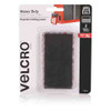 Velcro Heavy Duty Hook and Loop Tape 50 x 100mm Pack 2 Black