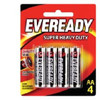 Battery Eveready Black Super Heavy Duty AA 1215BP4 Card 4