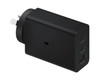 Samsung 65W PD Power Adapter Trio - Black(EP-T6530NBEGAU),3-in-1 Wall Charger(2 x USB-C, USB-A), Versatile Compatiblity, 1 Year Warranty