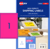 Avery Fluoro Pink High Visibility Shipping Labels for Laser Printers, 199.6 x 289.1 mm, 25 Labels (35998 / L7167FP)