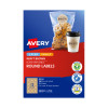 Avery Kraft Brown Round Labels, 60 mm diameter, 180 Labels (980002 / L7106)